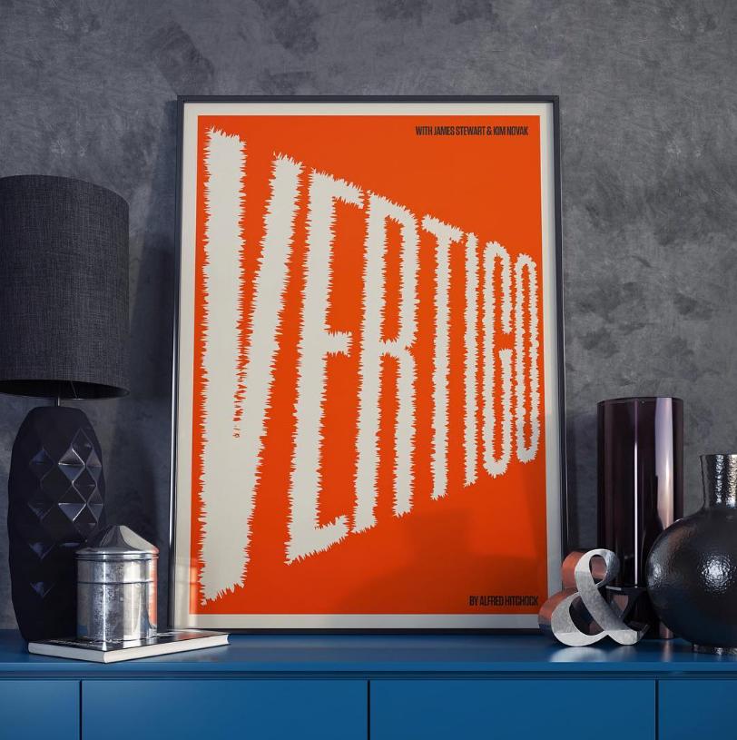 Graphic Designer Redesigns a Movie Poster Every Day, for One Year: Scarface, Mulholland Dr., The Graduate, Vertigo, The Life Aquatic and 360 More Artes & contextos Vertigo poster