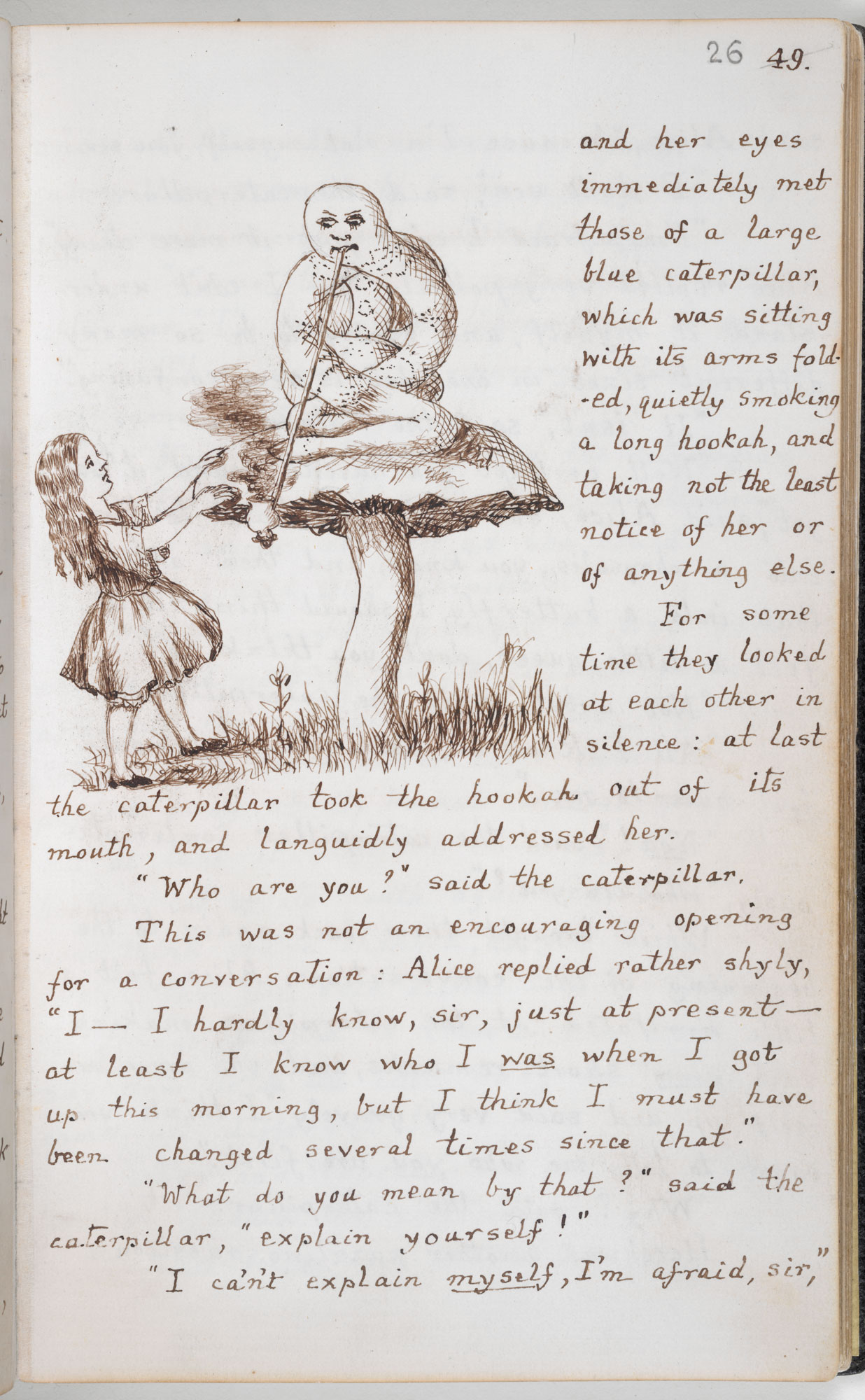 Lewis Carroll’s Original Handwritten & Illustrated Manuscript for Alice's Adventures in Wonderland (1864) Artes & contextos Carrolls Alice 2