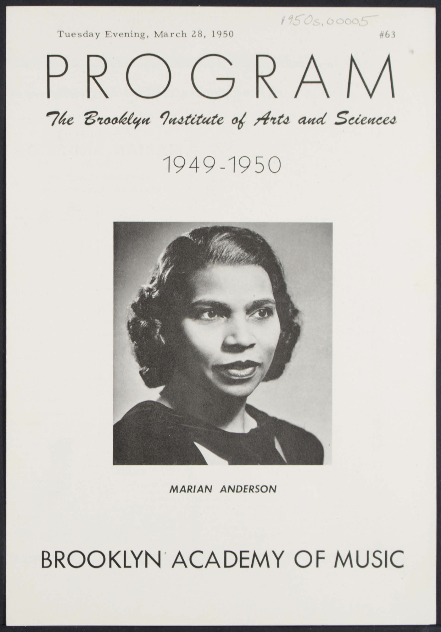 Brooklyn Academy of Music Puts Online 70,000 Objects Documenting the History of the Performing Arts Artes & contextos Marion Anderson