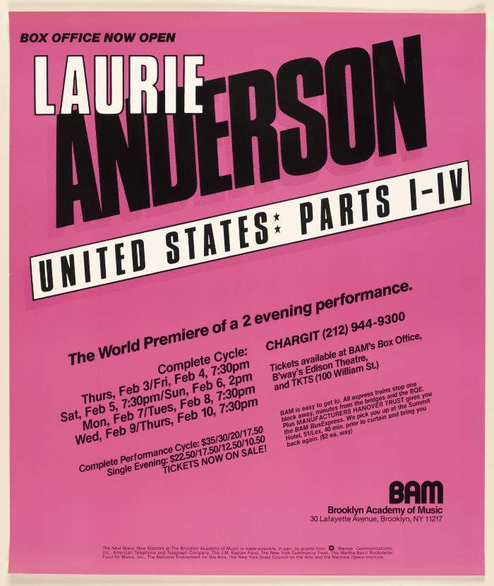 Brooklyn Academy of Music Puts Online 70,000 Objects Documenting the History of the Performing Arts 1983s 00347 poster