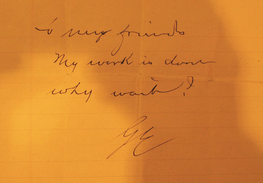 The Very Concise Suicide Note by Kodak Founder George Eastman: My Work is  Done. Why Wait? (1932)