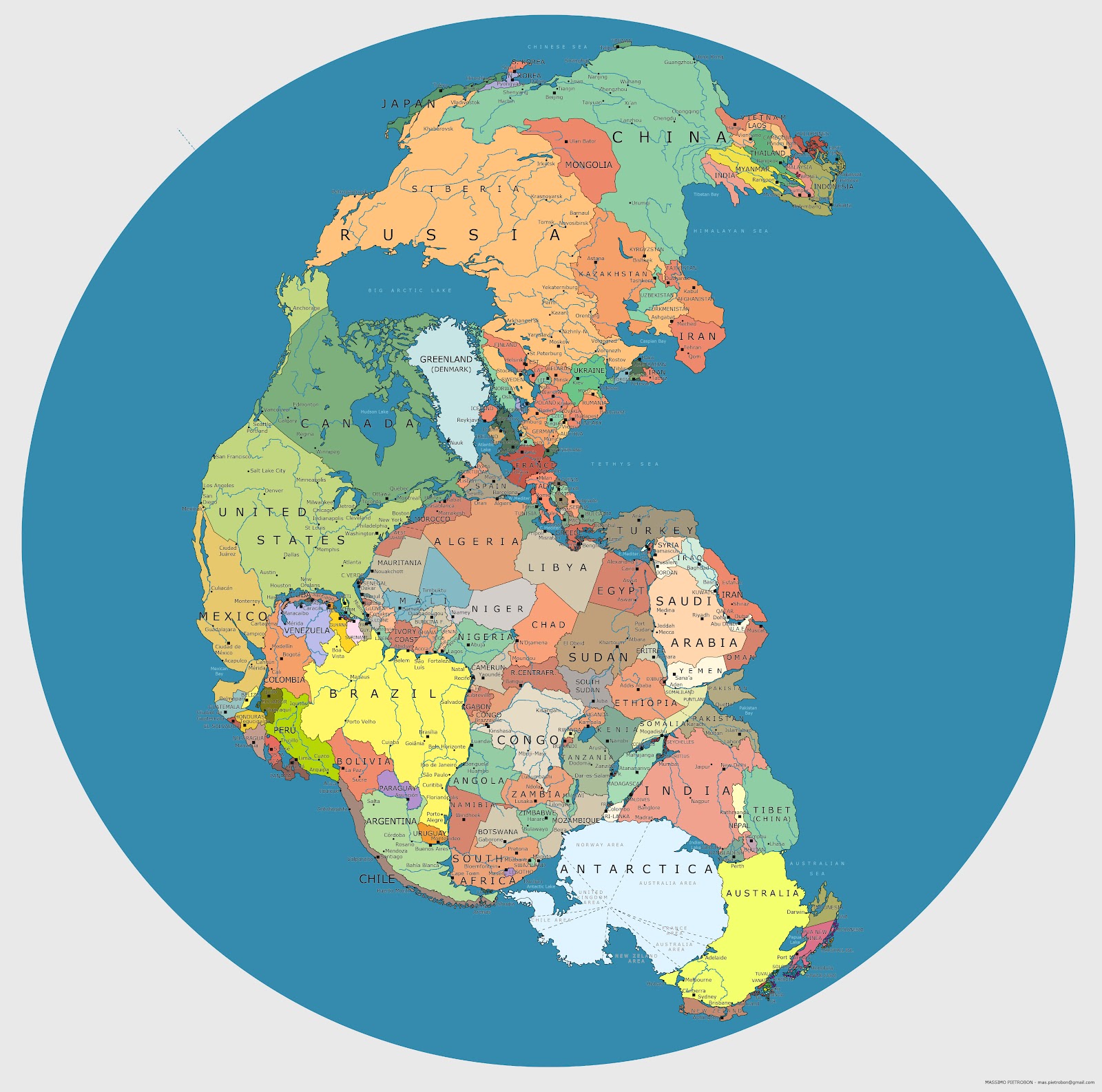 Pangea Map With Continents Labeled Map Showing Where Today's Countries Would Be Located On Pangea | Open  Culture