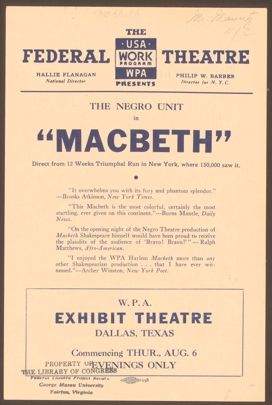Voodoo Macbeth Playbill