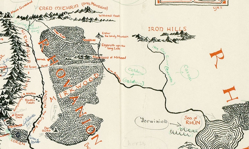 A Map A Day - A detailed map of Minas Tirith from the Lord of the Rings by  J.R.R. Tolkien. . Minas Tirith became the heavily fortified capital of  Gondor in the