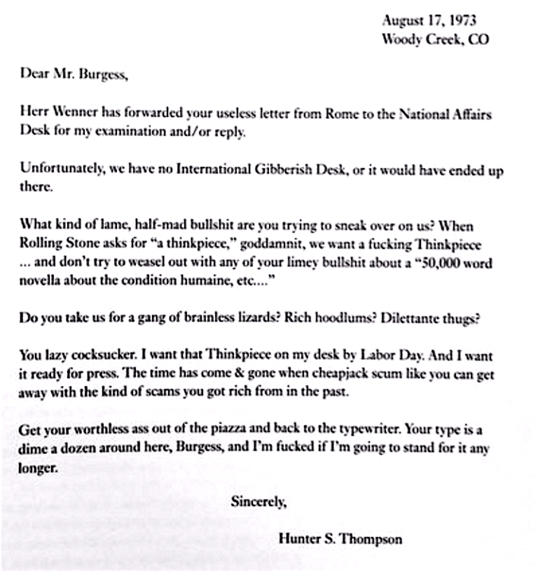 Thompson Burgess Letter