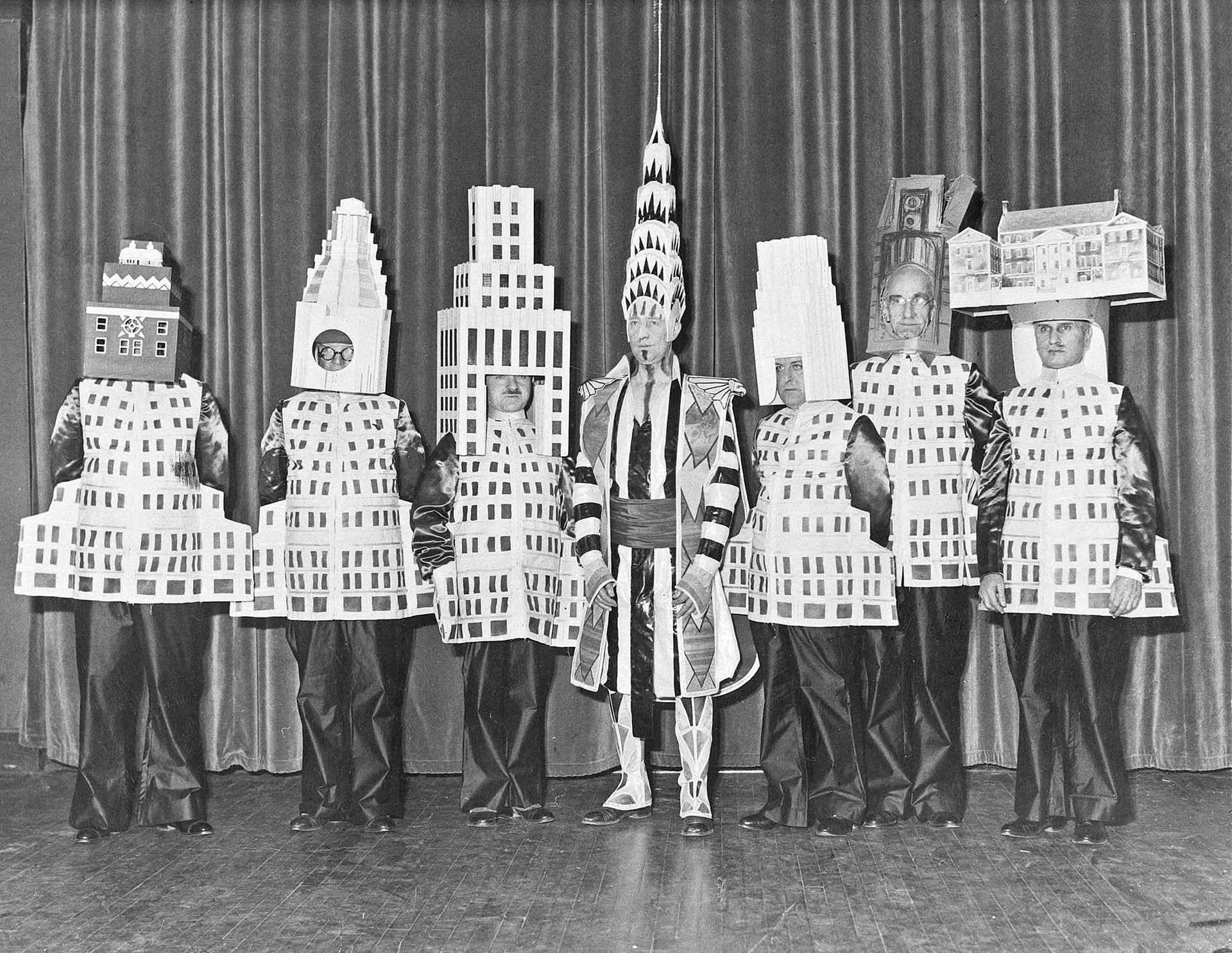 Famous Architects Dress as Their Famous New York City Buildings (1931) |  Open Culture