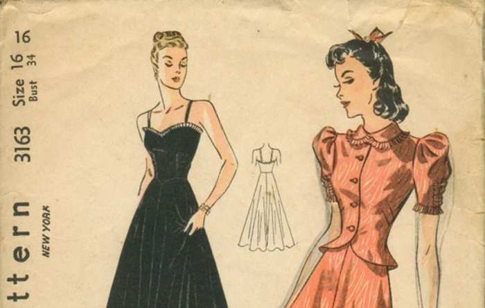 1940s BEAUTIFUL Tailored Dress Pattern HOLLYWOOD 763 Features