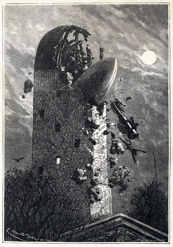 Illustration From From The Earth To The Moon By Jules Verne Wall