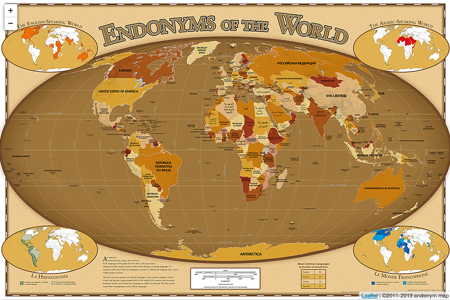 world map with country names in english