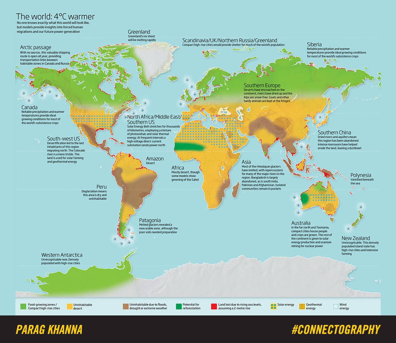 World Map After Global Warming A Map Shows What Happens When Our World Gets Four Degrees Warmer 