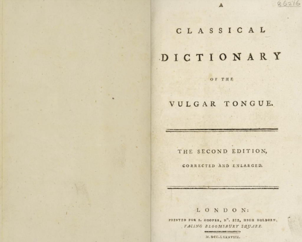 A Dictionary of Modern Slang, Cant, and Vulgar Words, by A London  Antiquary—A Project Gutenberg eBook