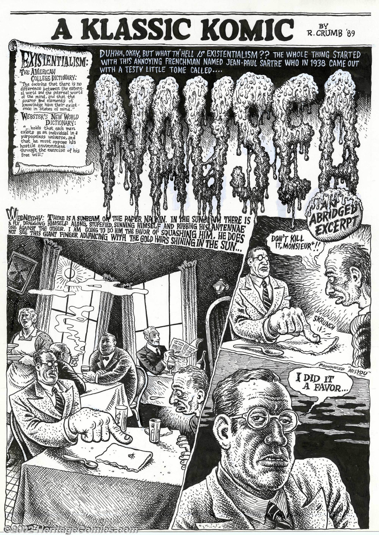 R. Crumb Illustrates Jean-Paul Sartre's Nausea: Existentialism Meets  Underground Comics