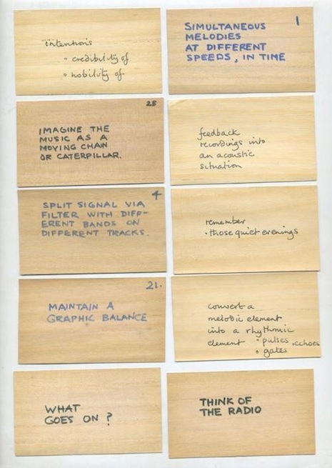 Behold the Original Deck of Oblique Strategies Cards, Handwritten