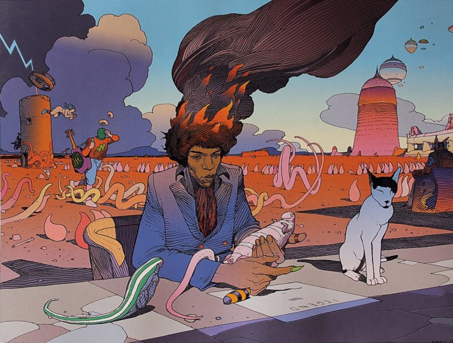 Behold Moebius' Many Psychedelic Illustrations of Jimi Hendrix