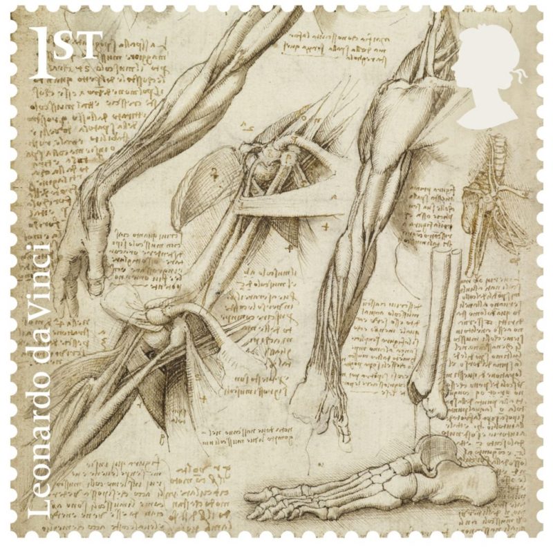 Famous Drawings By Leonardo Da Vinci Celebrated In A New Series Of   Leonardo Anatomy Stamp 400 1024x1014 E1550469402229 