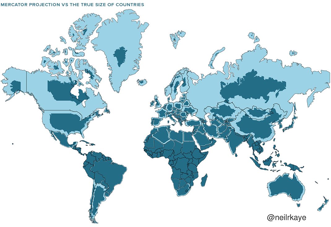 Correct Size Map Of The World