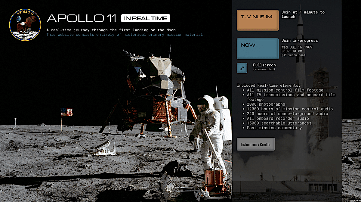 Apollo 11 In Real Time A New Web Site Lets You Take A Real Time Journey Through First Landing On The Moon Open Culture