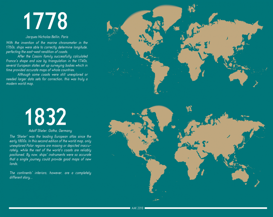 The Evolution Of The World Map An Inventive Infographic Shows How Our Picture Of The World Changed Over 1 800 Years Open Culture