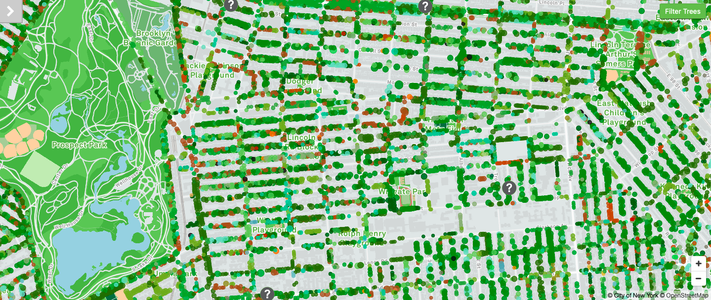 New York Street Tree Map Behold The New York City Street Tree Map: An Interactive Map That  Catalogues The 700,000 Trees Shading The Streets Of New York City | Open  Culture