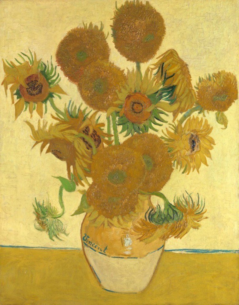 Girassois - Vincent Van Gogh 1888, óleo sobre tela de 92,1 x 73 cm