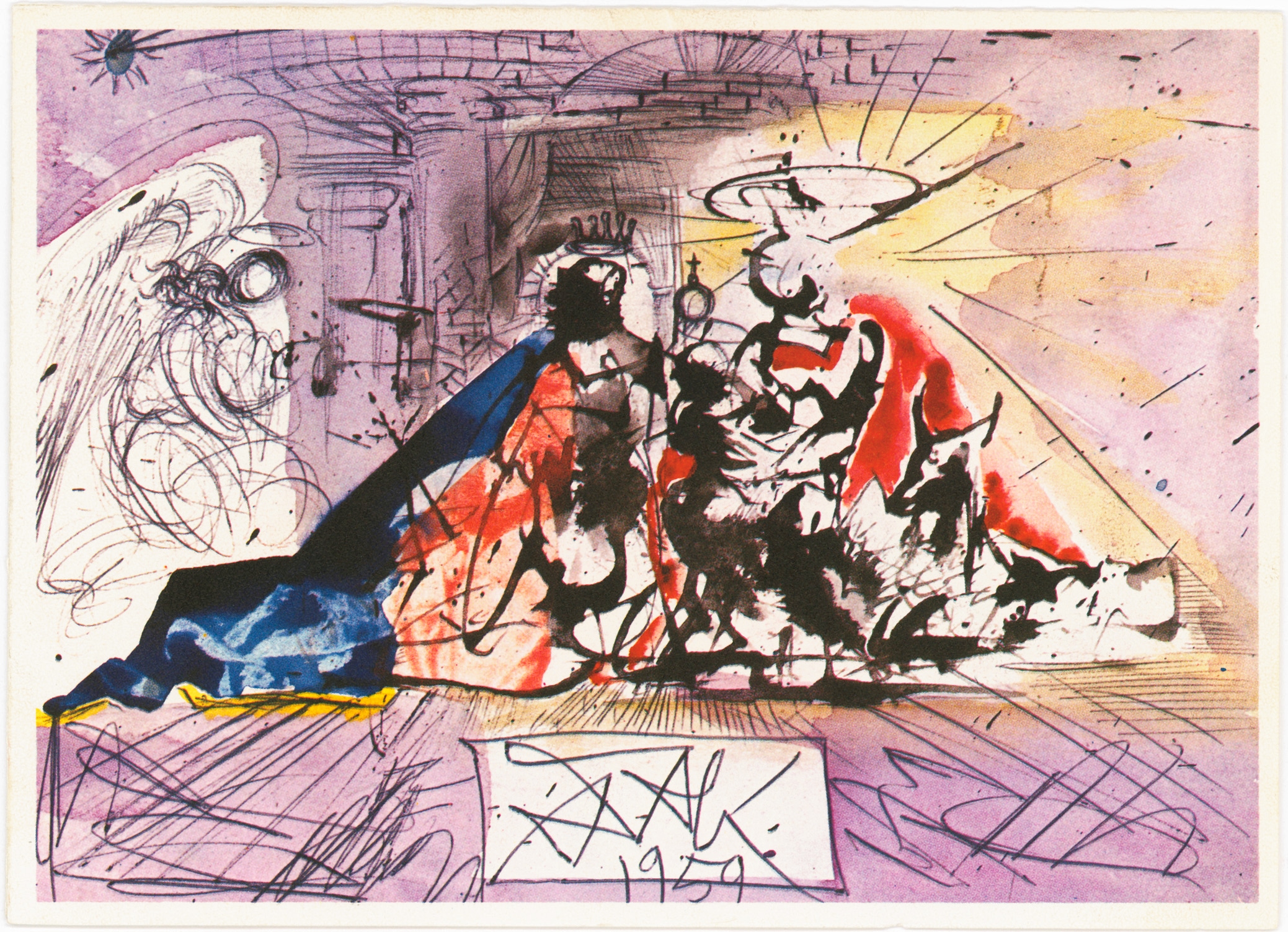 Salvador Dali, postal de Natal para a Hallmark, 1959