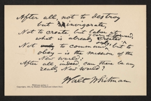 The Library of Congress Wants You to Help Transcribe Walt Whitman’s ...