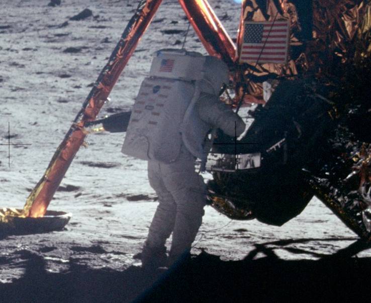 neil armstrong in moon video