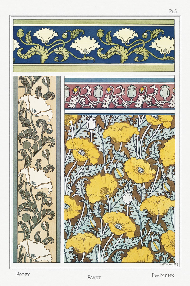 A Beautiful 1897 Book Shows How Flowers Become Art Nouveau Designs | Open Culture