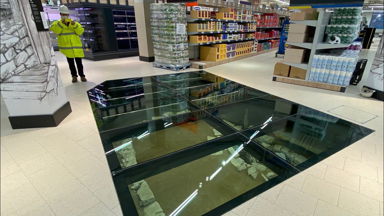 A Glass Floor in a Dublin Grocery Store Lets Shoppers Look Down
