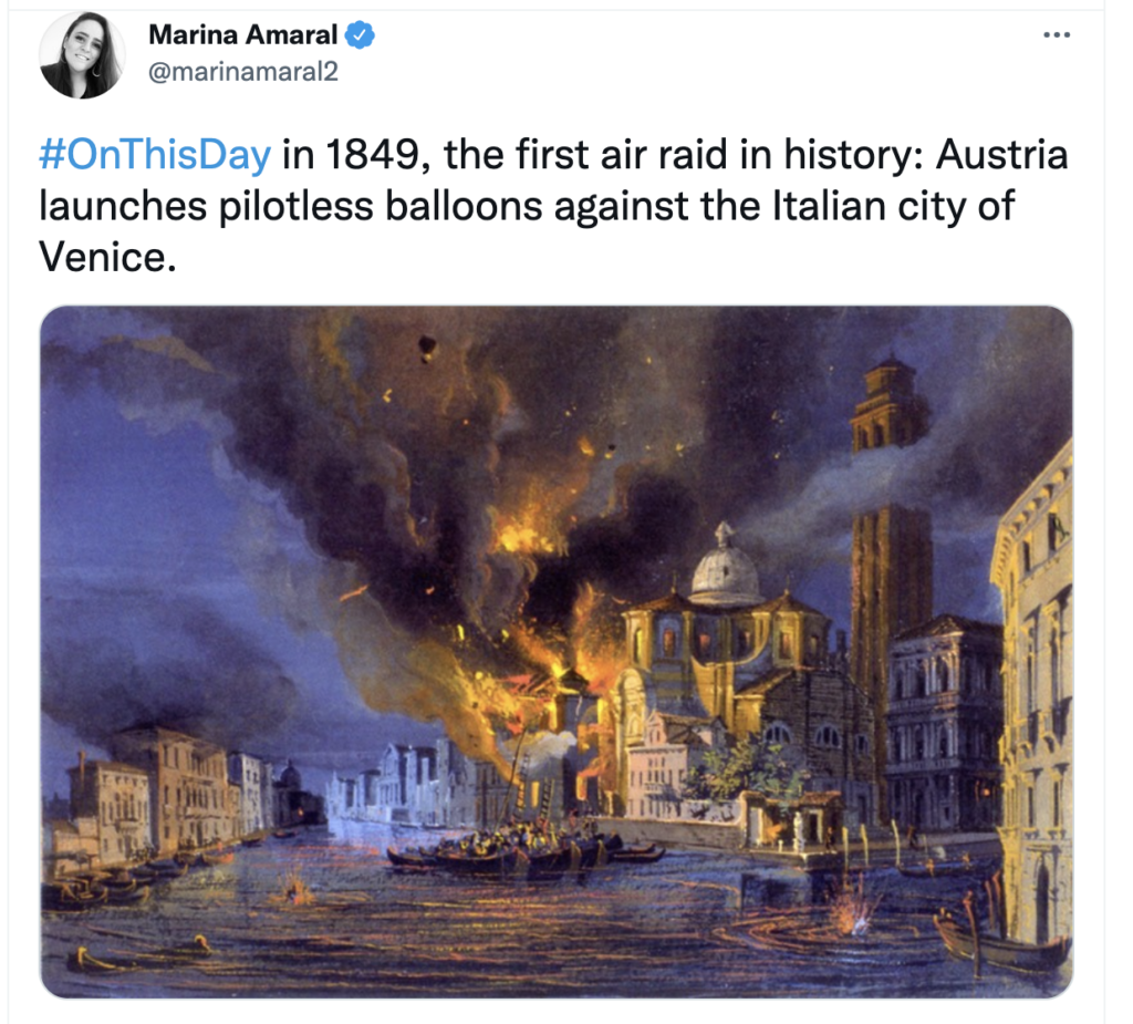 The First Air Raid Happened When Austria Dropped Bombs On Venice From