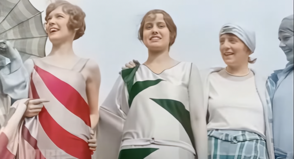 Footage of Flappers from 1929 Restored & Colorized with AI
