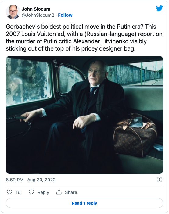 Gorbachev is new face of Louis Vuitton