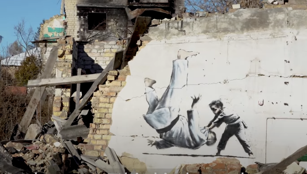 Banksy Spray Paints Murals in WarTorn Ukraine Open Culture