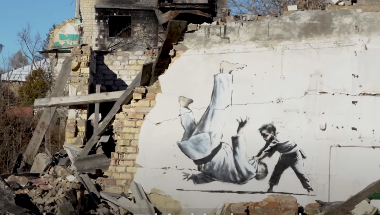 Banksy Spray Paints Murals In War-Torn Ukraine | Open Culture