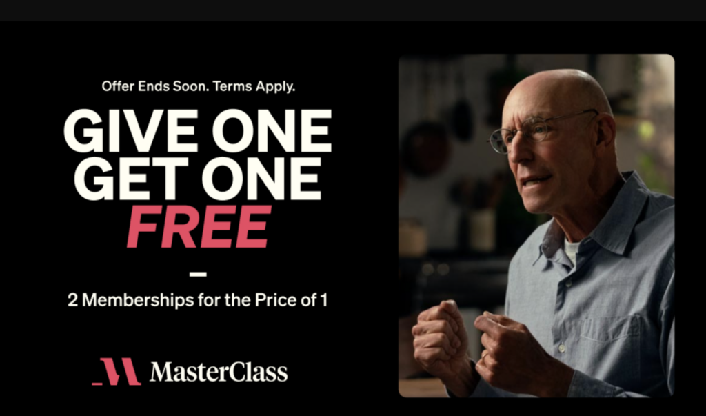 Masterclass Is Running A Limited Time “Buy One, Give One Free” Deal