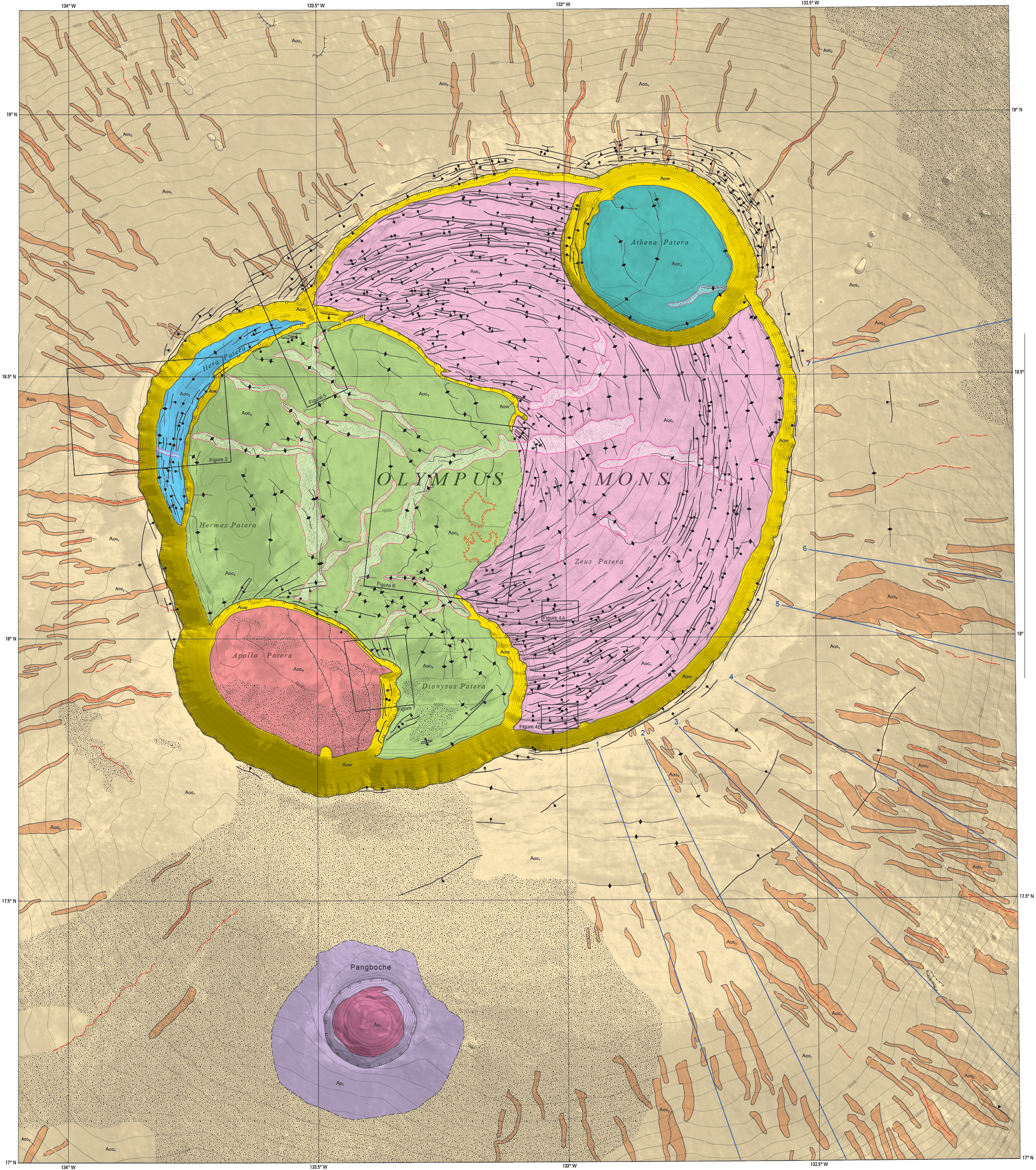 Aquí están los mapas geológicos a color de Marte publicados por el Servicio Geológico de los Estados Unidos