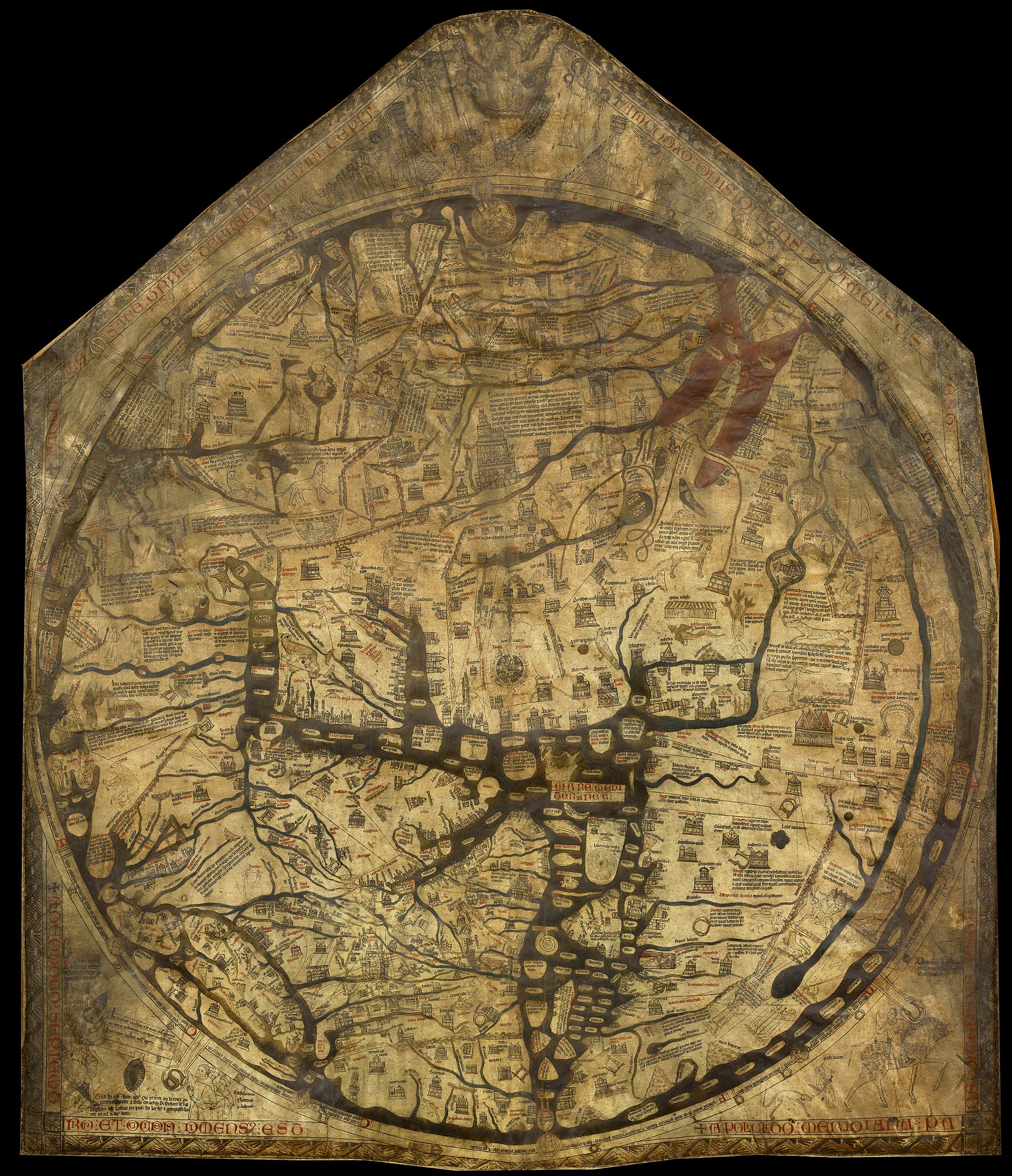 Explore The Hereford Mappa Mundi The Largest Medieval Map Still In Existence Circa 1300 3638