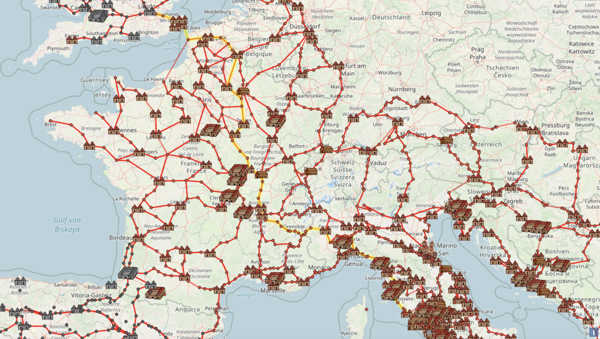 ancient roman roads map