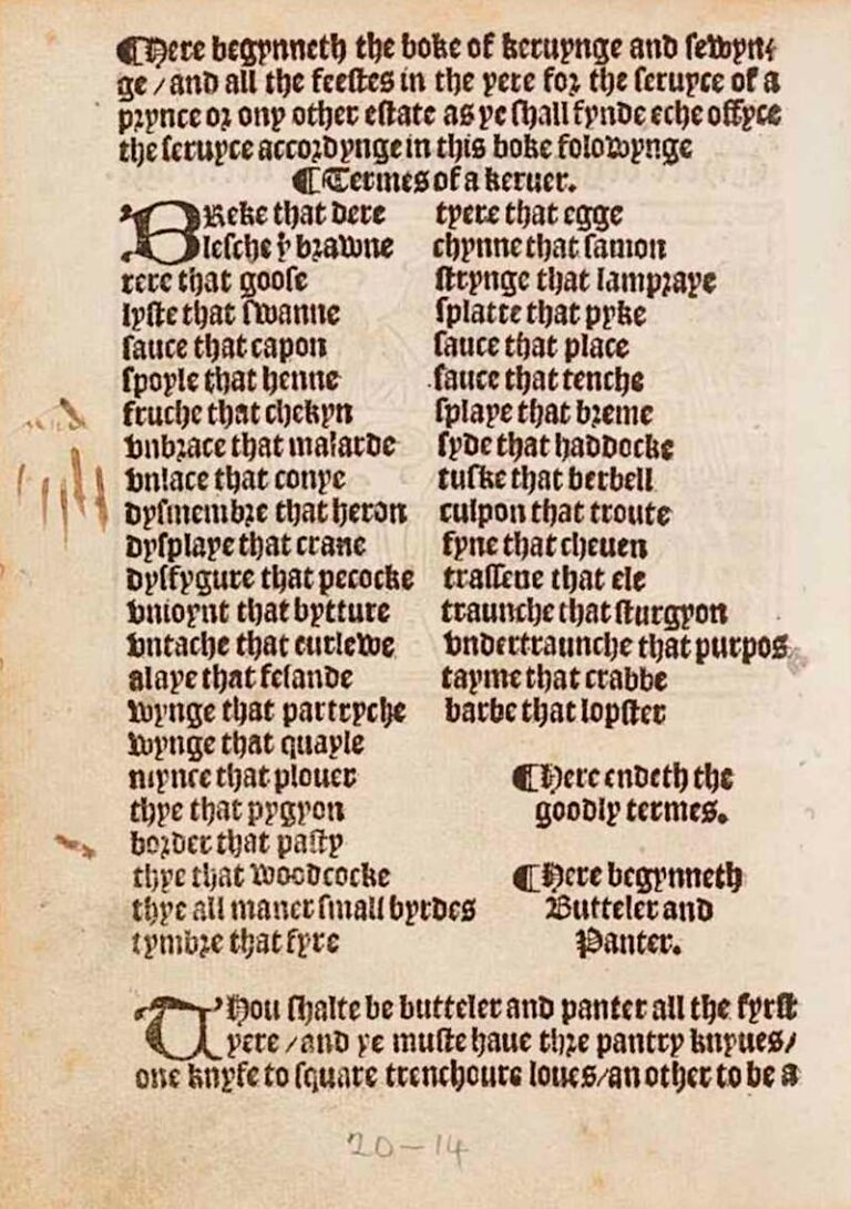 A Inventive Checklist of Meat Carving Phrases from the Center Ages