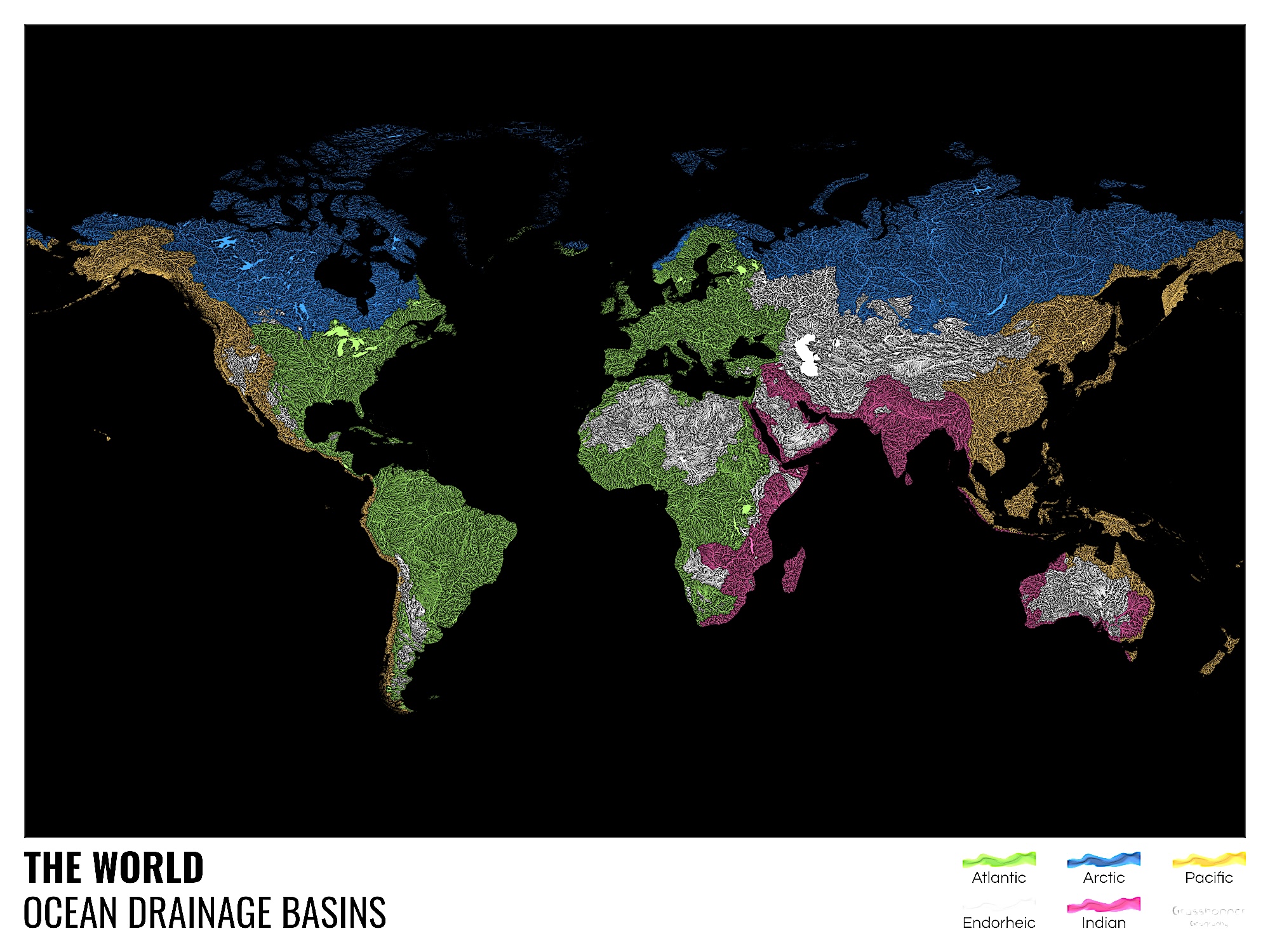 All The Rivers Of The World Shown In Rainbow Colors A Data
