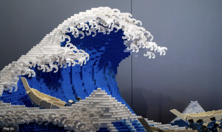Watch Hokusai’s The Great Wave off Kanagawa Get Entirely Recreated with 50,000 LEGO Bricks