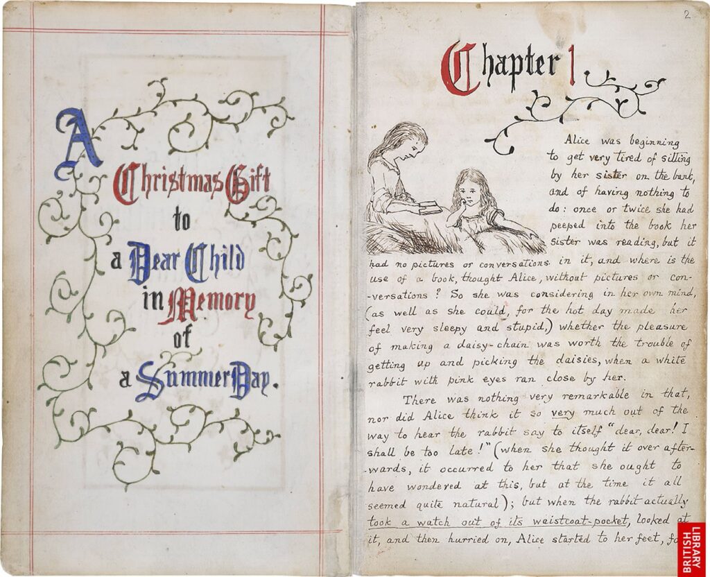 Alice Library The Original Alice’s Adventures In Wonderland Manuscript, Handwritten ...