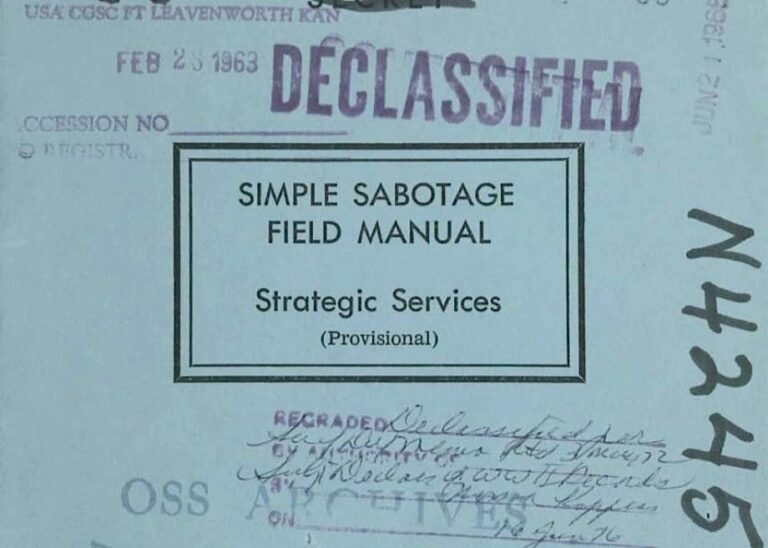 Discover the CIA’s Simple Sabotage Field Manual: A Timeless Guide to Subverting Any Organization with “Purposeful Stupidity” (1944)