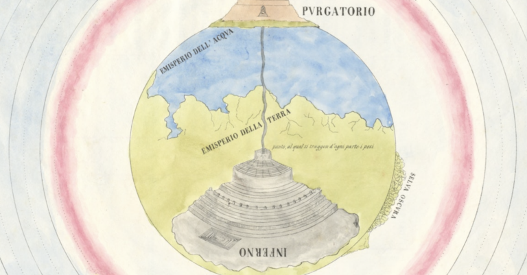 Beautiful 19th Century Maps of Dante’s Divine Comedy:  Inferno, Purgatory, Paradise & More