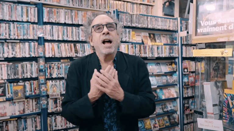 Tim Burton Visits a Paris Video Store & Talks About His Favorite Movies