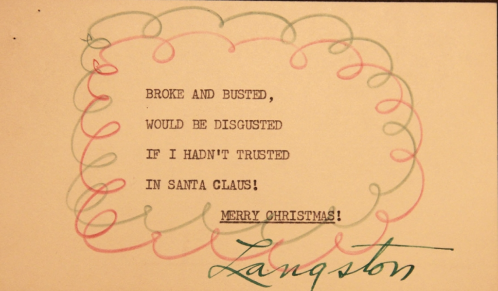 Langston Hughes' Homemade Christmas Cards From 1950
