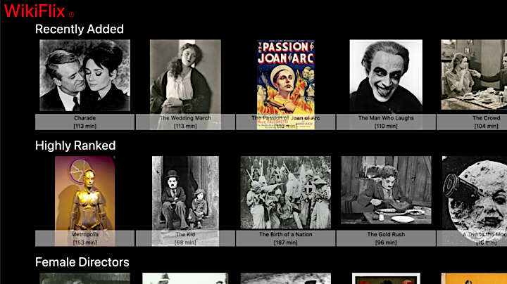 Plus de 4 000 films du domaine public sur WikiFlix: classiques du muet, films oscarisés, des Hitchcocks et bien plus @billcoffin