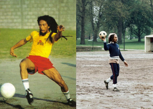 bob marley playing soccer