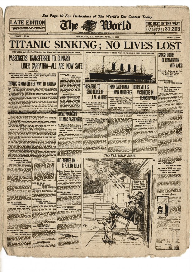 Titanic Sinking; No Lives Lost