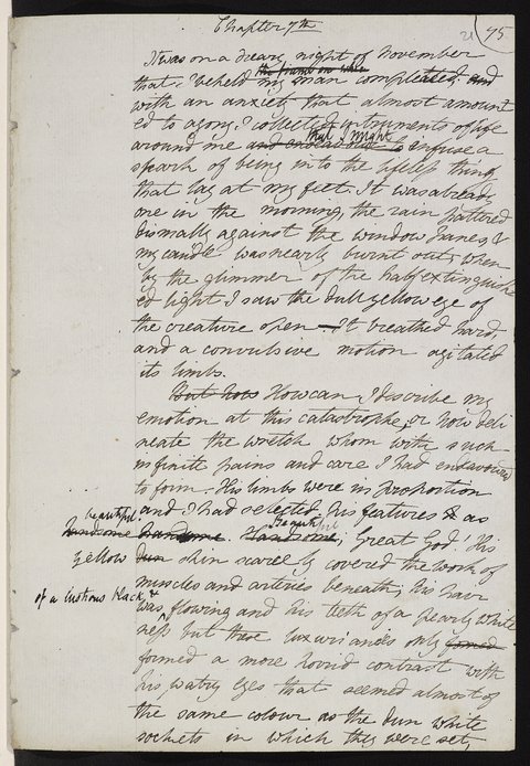 manuscript frankenstein